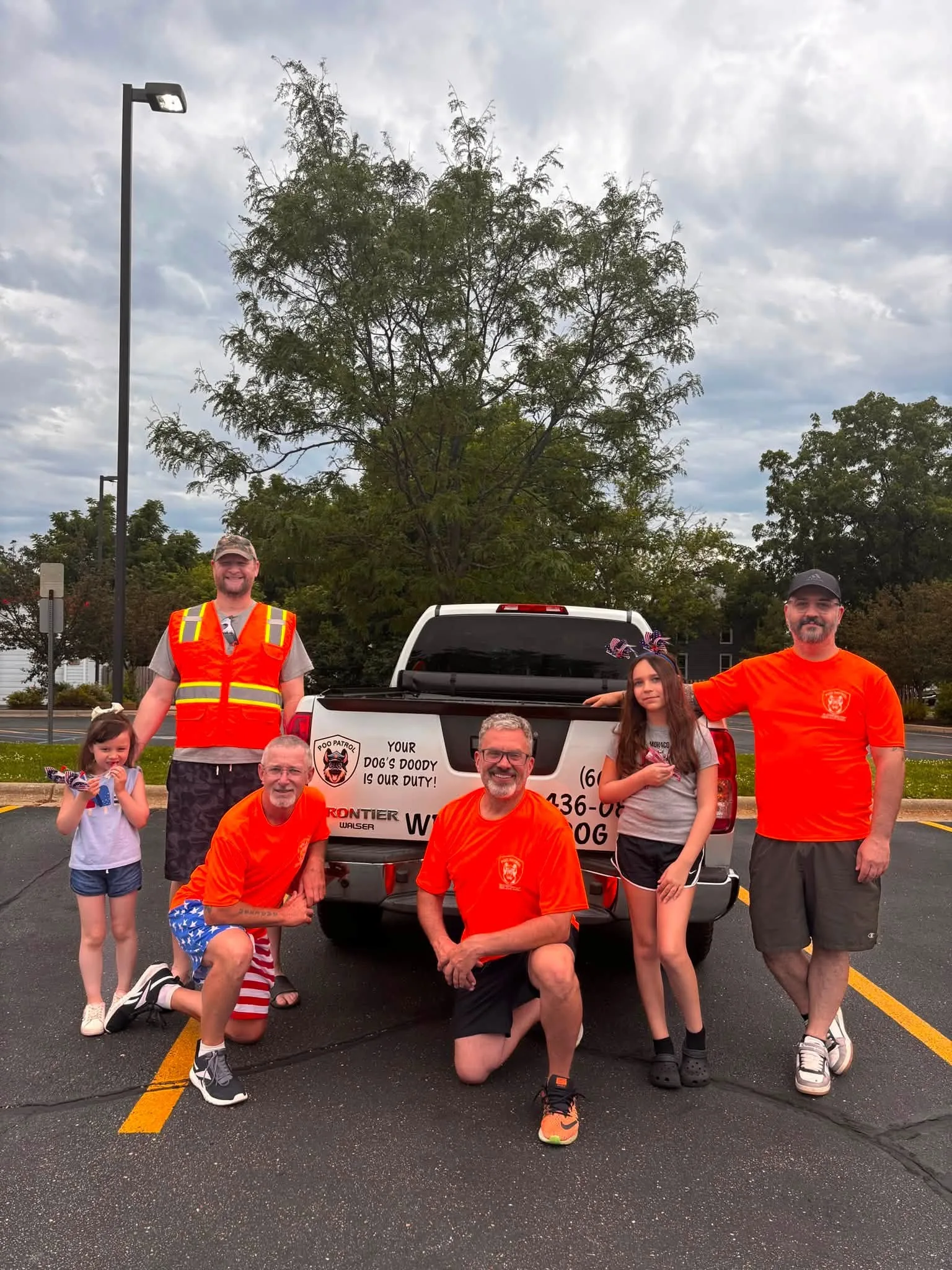 Owner and crew out in the community