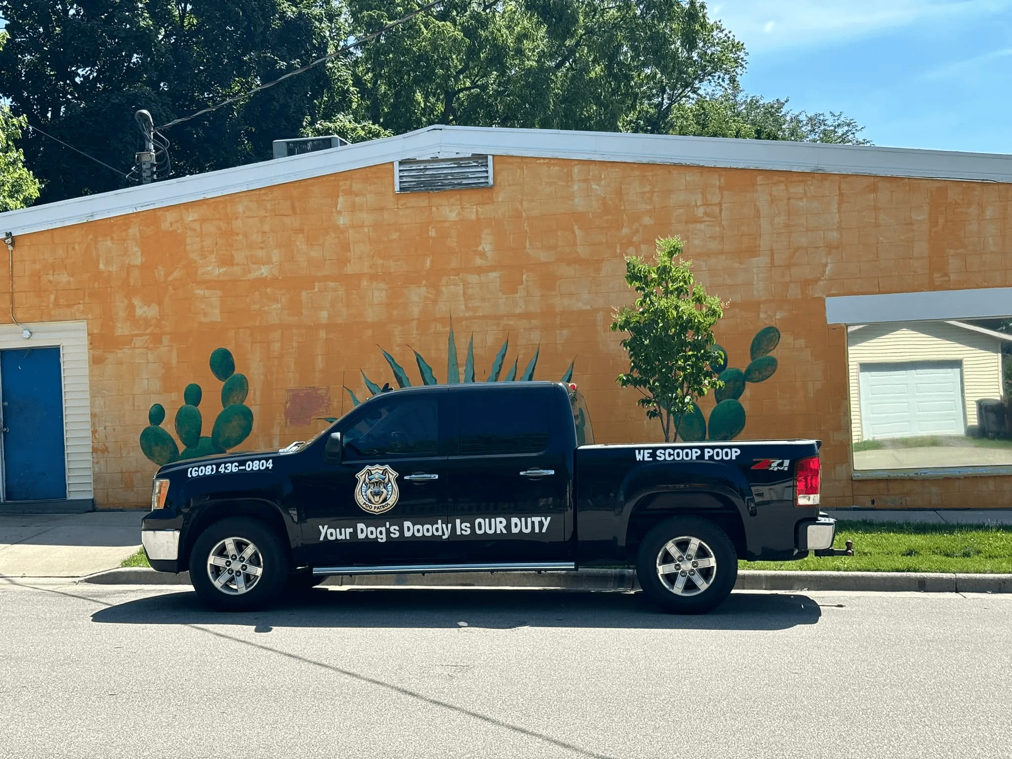The branded Poo Patrol truck